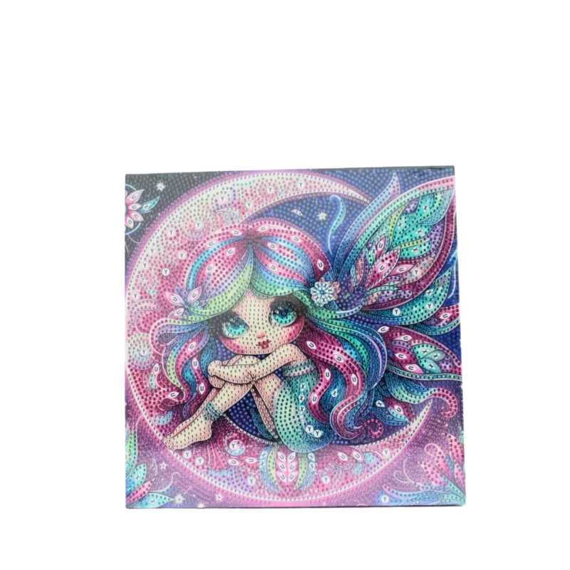 Диамантен гоблен „Малка фея“ – магия, нежност и въображение - 25х25cm