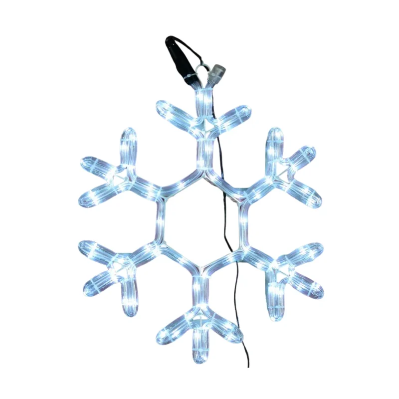 Новогодишни LED лампи, снежинка, бяла - 3м