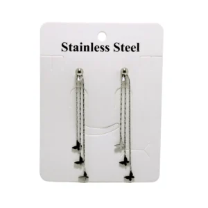 Обеци с висящи пеперуди - сребристи