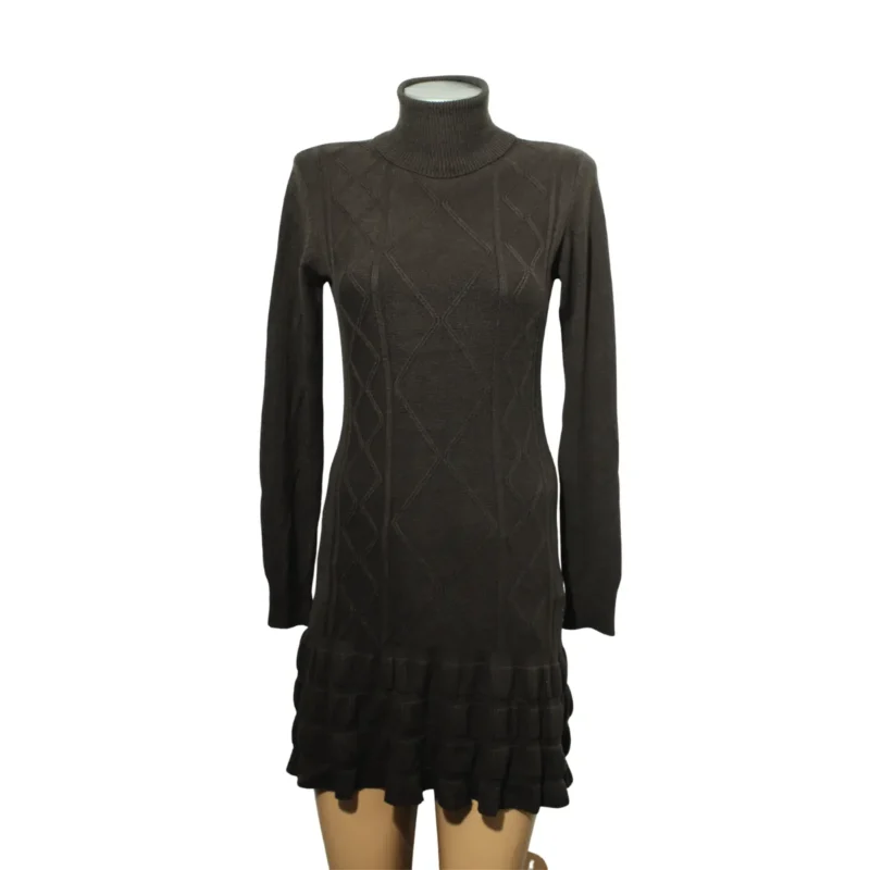 Дамска плетена туника с поло яка