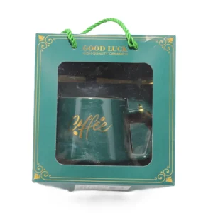 Чаша и метална лъжица - Coffee day - Порцелан