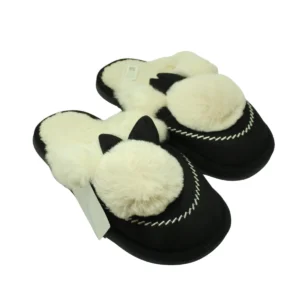 Дамски чехли - Домашни - Зайче с пухкав помпон