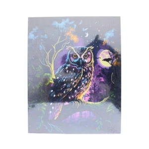 Диамантен гоблен „Бухал“ – мъдрост, тишина и мистерия - 50х40cm
