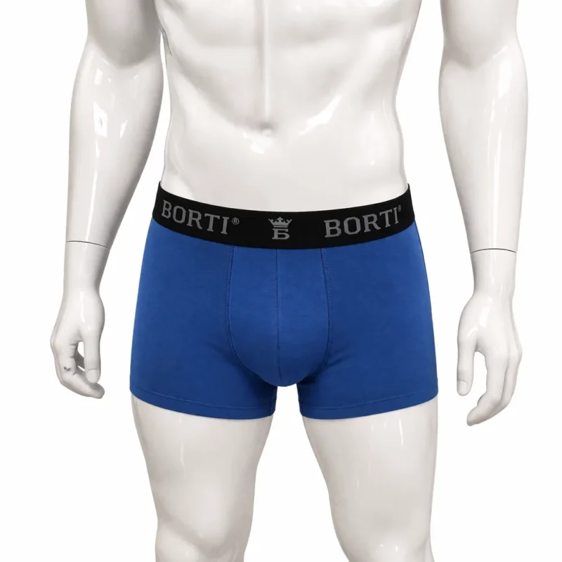 Мъжки боксерки BORTI 92% пениран памук - Син
