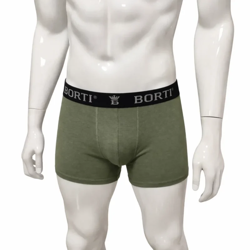 Мъжки боксерки BORTI 92% пениран памук - Зелен