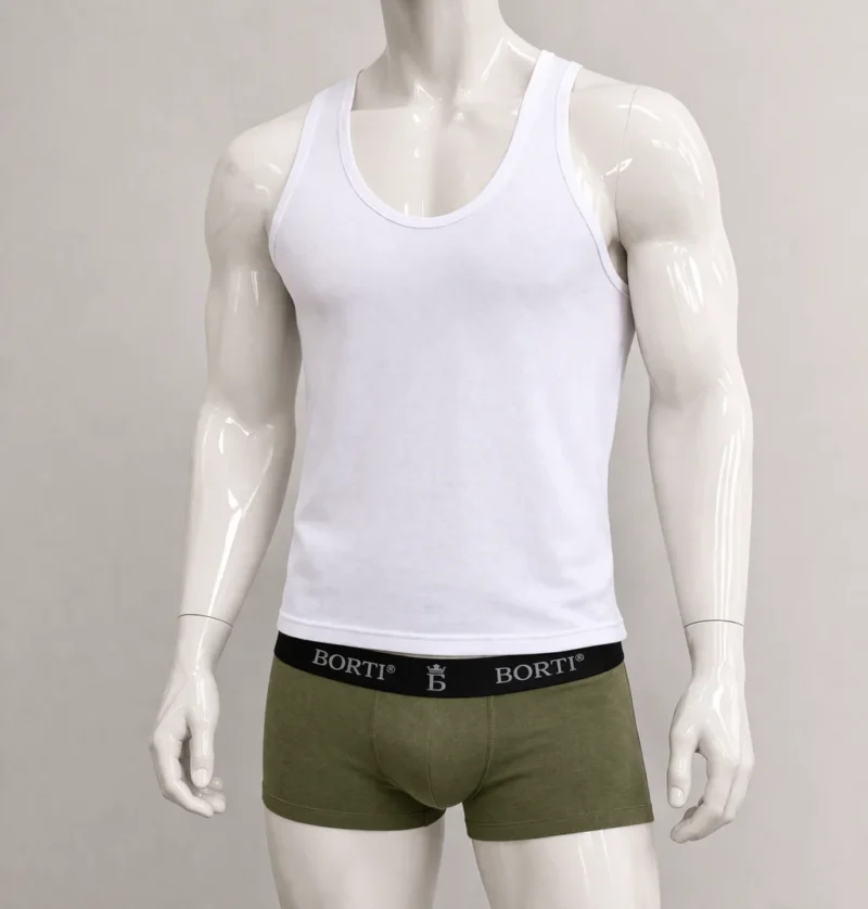 Мъжки потник - Бял - 100% памук