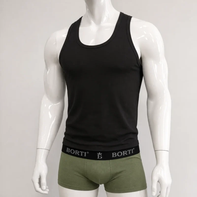 Мъжки потник - Черен - 100% памук