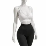 Бяло дамско бюстие с дантела и V-образно деколте без банели удобно бельо