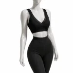 Черно дамско бюстие с дантела и V-образно деколте без банели стилно бельо