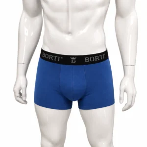 Сини мъжки боксерки BORTI памук еластан удобно бельо