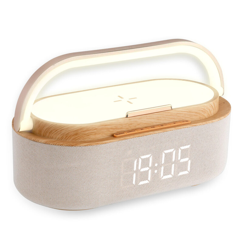 Радиочасовник Xmart AC-60LW, Bluetooth, Безжично зарядно, Нощна лампа