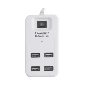 USB хъб Diva 4 порта с ключ, USB 2.0, Бял
