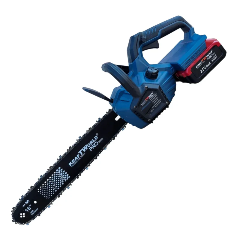 Акумулаторна резачка KraftWorld PRO 42V 16″ Brushless – 2 вериги