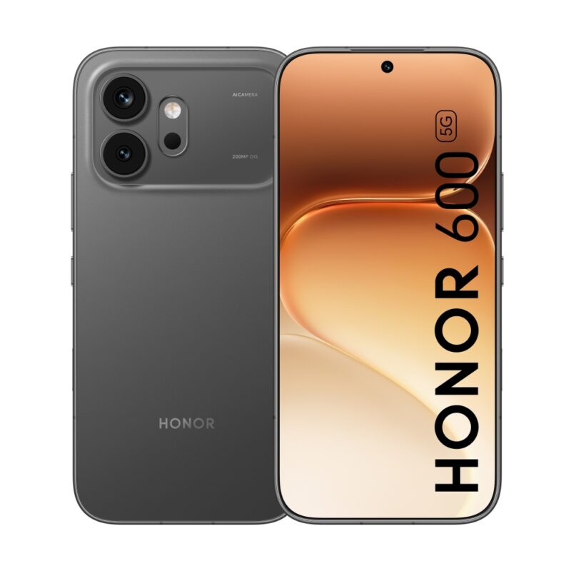 Мобилен телефон, Honor 600 256GB Black, 6.57" 120Hz Amoled straight display, 2728x1264, Qualcomm Snapdragon 7 Gen 4 (1x2.8GHz+4x2.4GHz+3x 1.8GHz), 8GB, 256GB, 200+12MP/50MP, 6400mAh, Google Gemini,FPT, BT, USB Type-C,Android 16,  AI - powered MagicOS