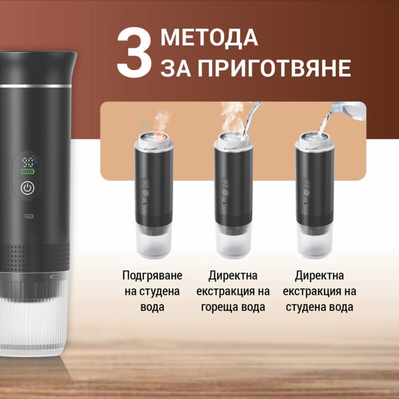 Преносима кафе машина Xmart 3 в 1, черна
